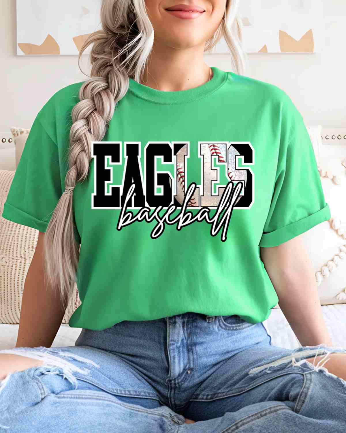 Eagles Baseball Glitter Ball DTF Transfer