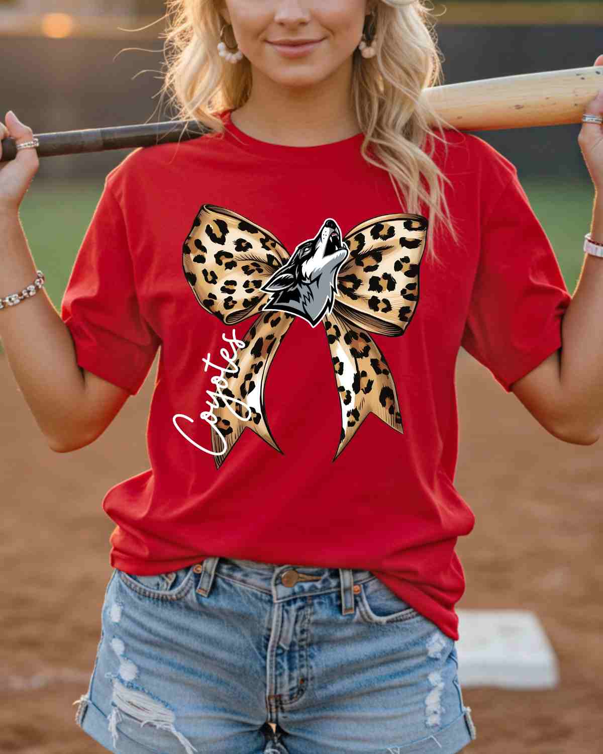 Coyotes Leopard Bow DTF Transfer