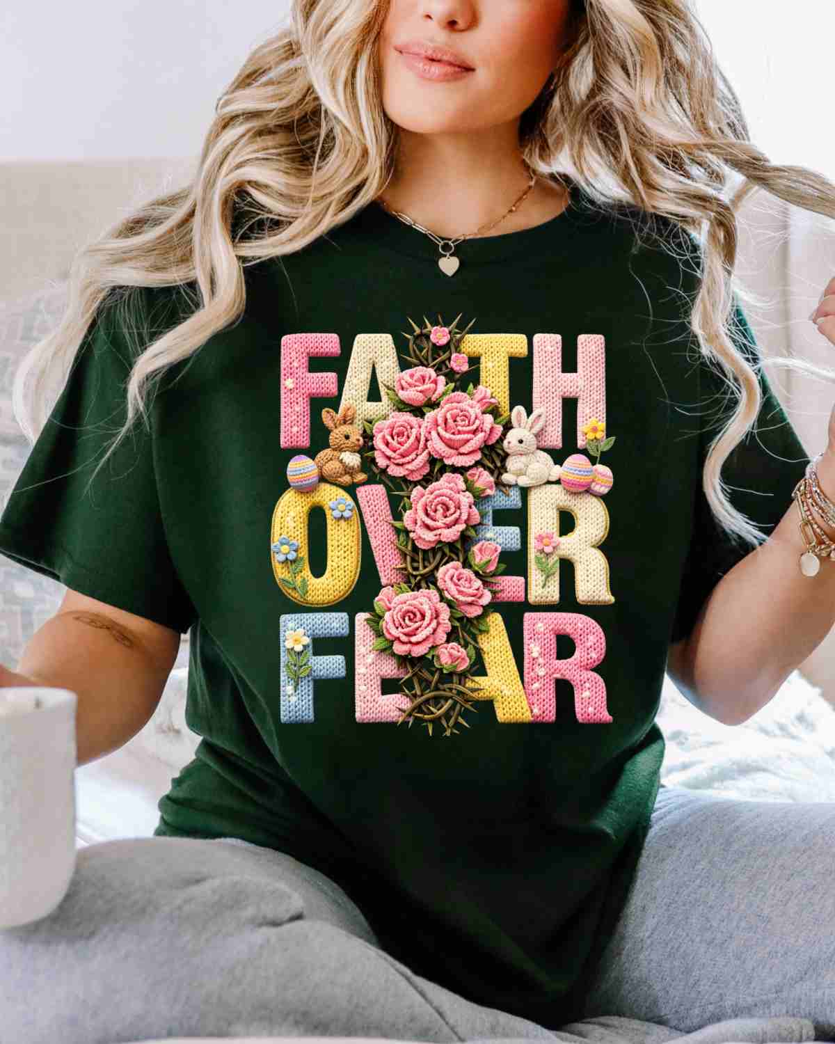 Faith Over Fear Yarn DTF Transfer - Rustic Grace Heat Transfer Company