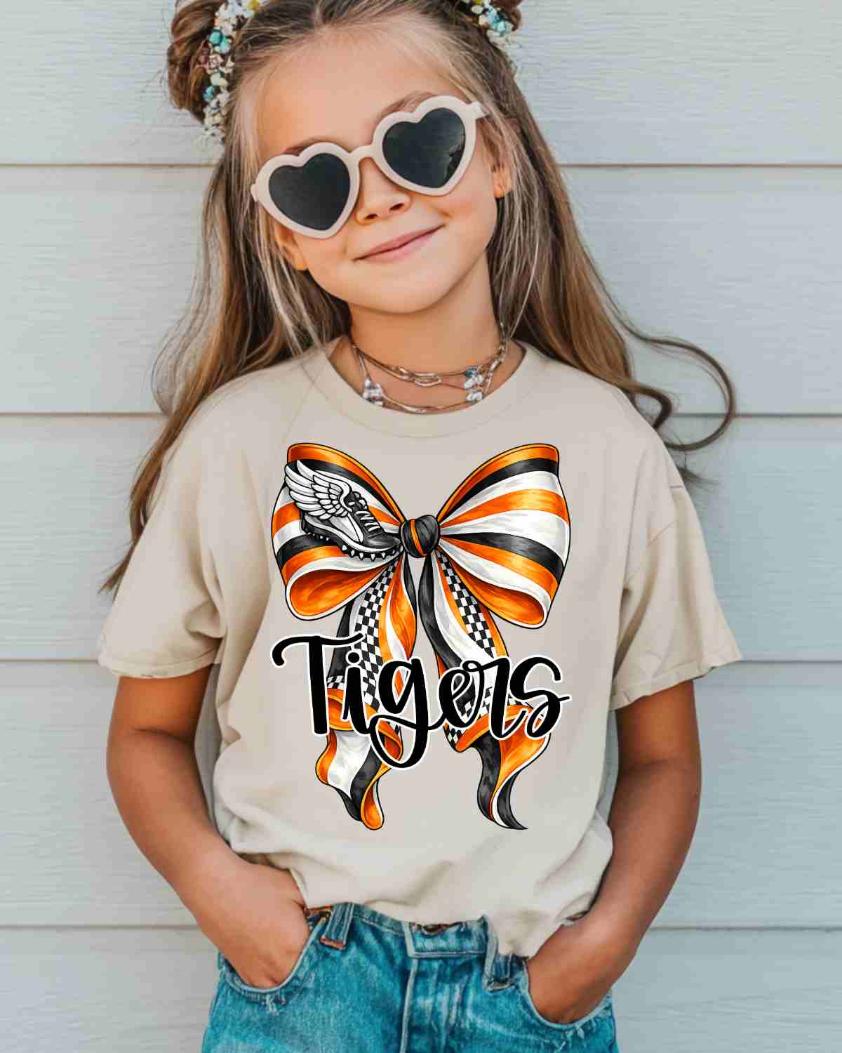 Tigers Track Bow DTF Transfer - Rustic Grace Heat Transfer Company