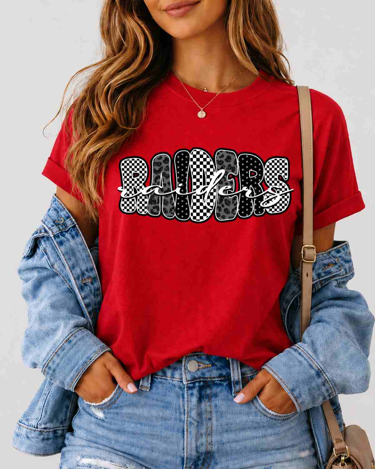 Raiders Black White Pattern DTF Transfer - Rustic Grace Heat Transfer Company