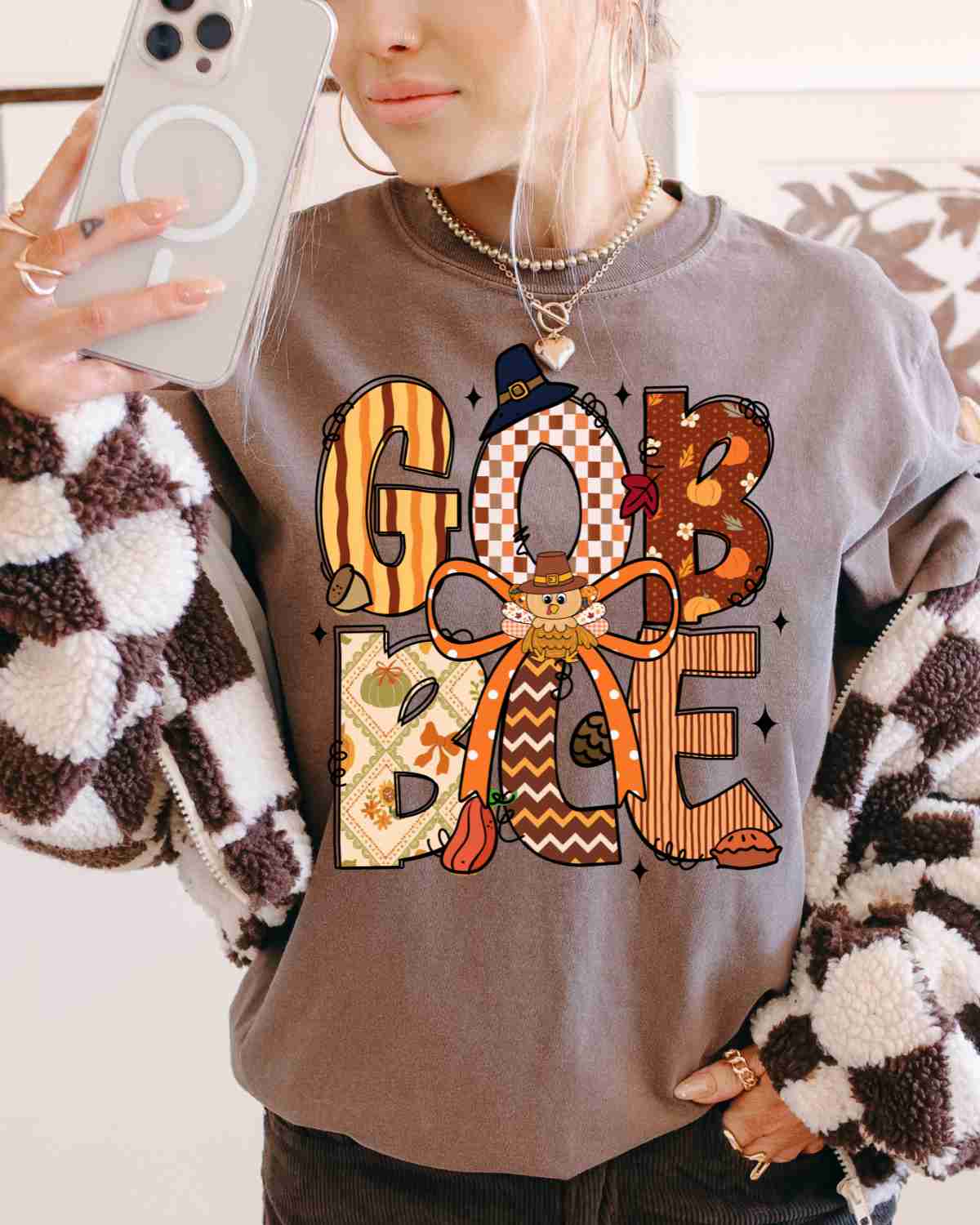 Gobble Turkey Bow DTF Transfer