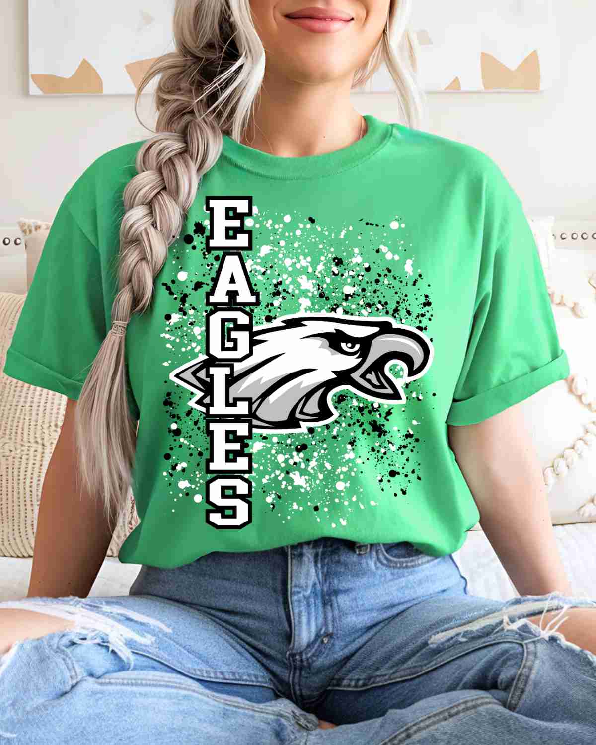 Eagles Mascot Splatter DTF Transfer