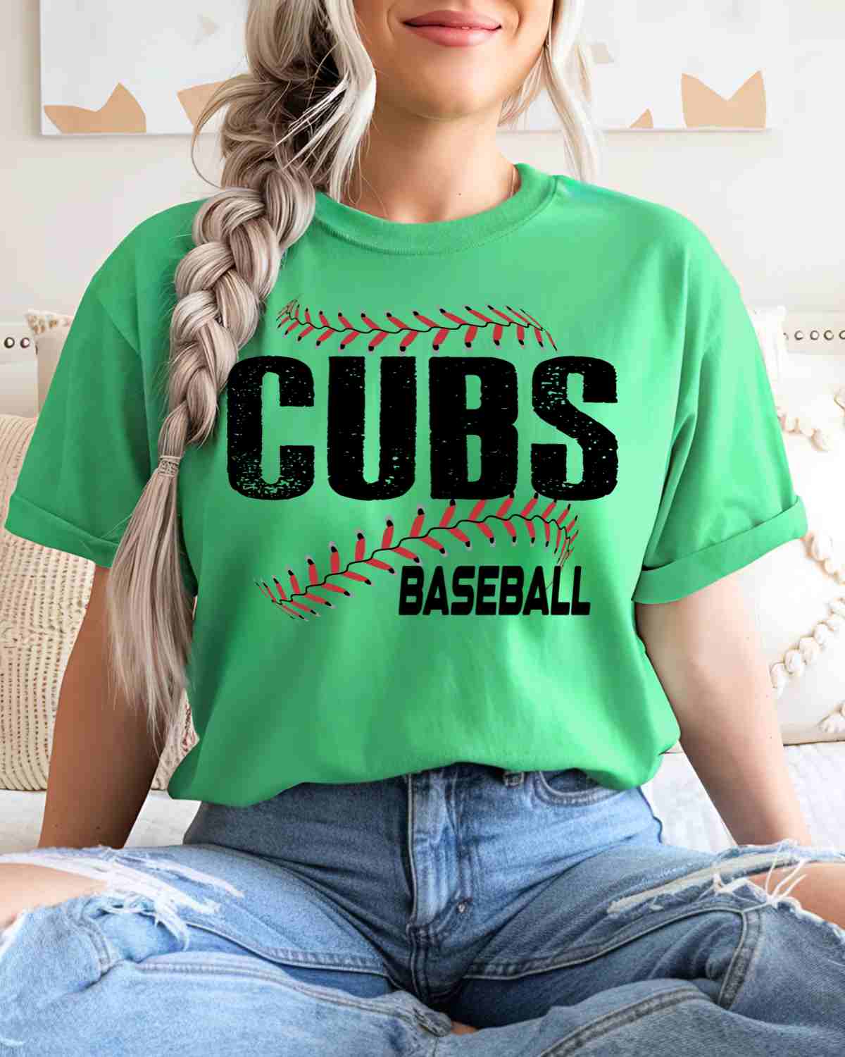 Cubs Baseball Laces DTF Transfer