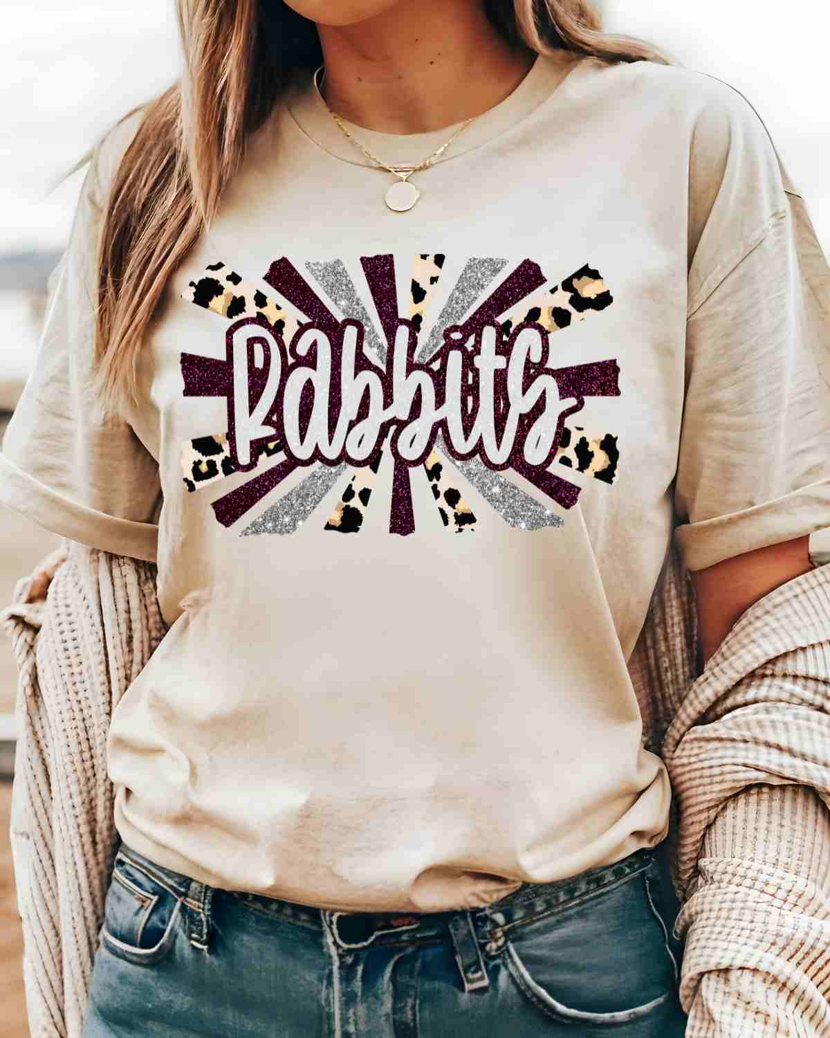 Rabbits Starburst DTF Transfer
