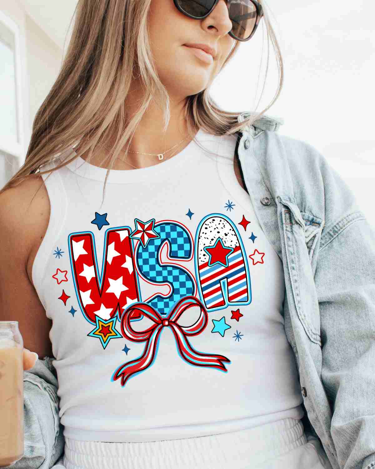 USA Coquette Bow DTF Transfer