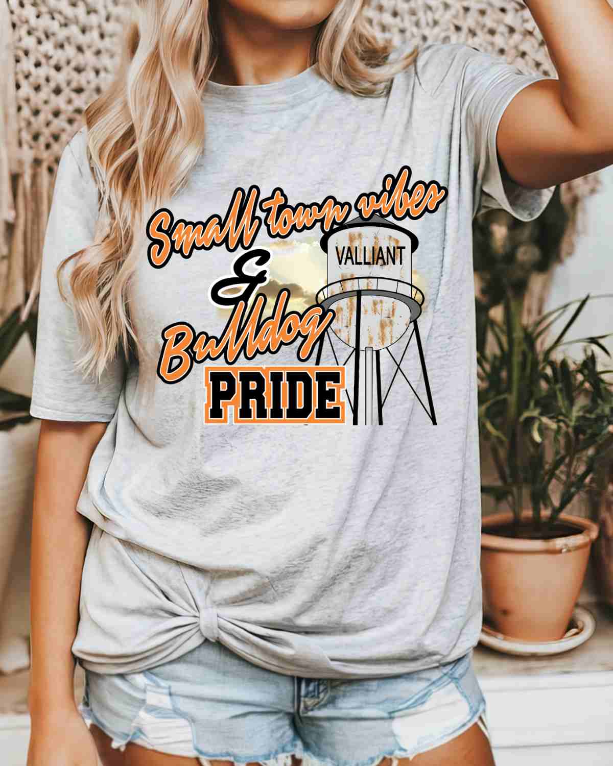 Small Town Vibes & Valliant Bulldog Pride DTF Transfer