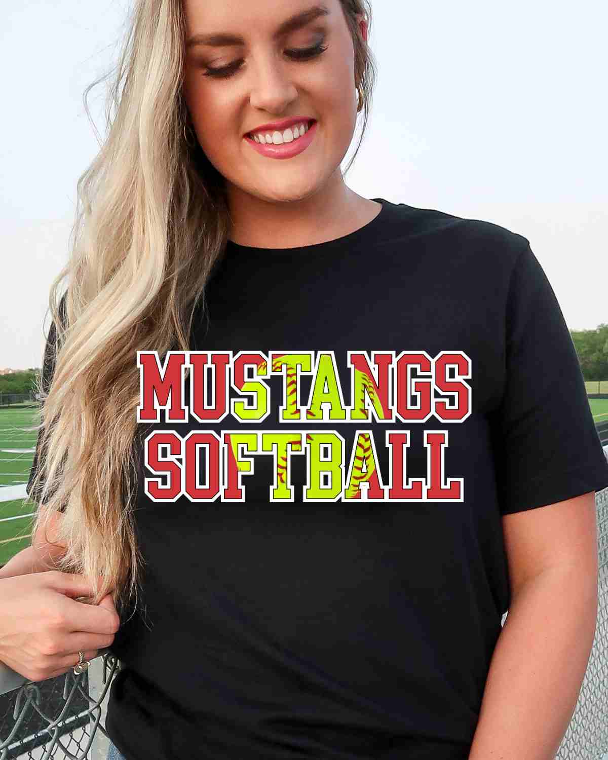 Mustangs Softball Words DTF Transfer