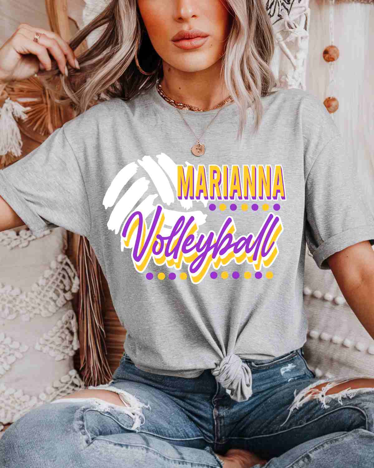 Marianna Volleyball with Dots DTF Transfer