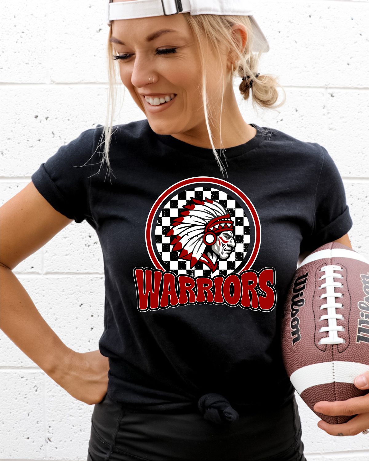 Warriors Checkered Circle Logo DTF Transfer