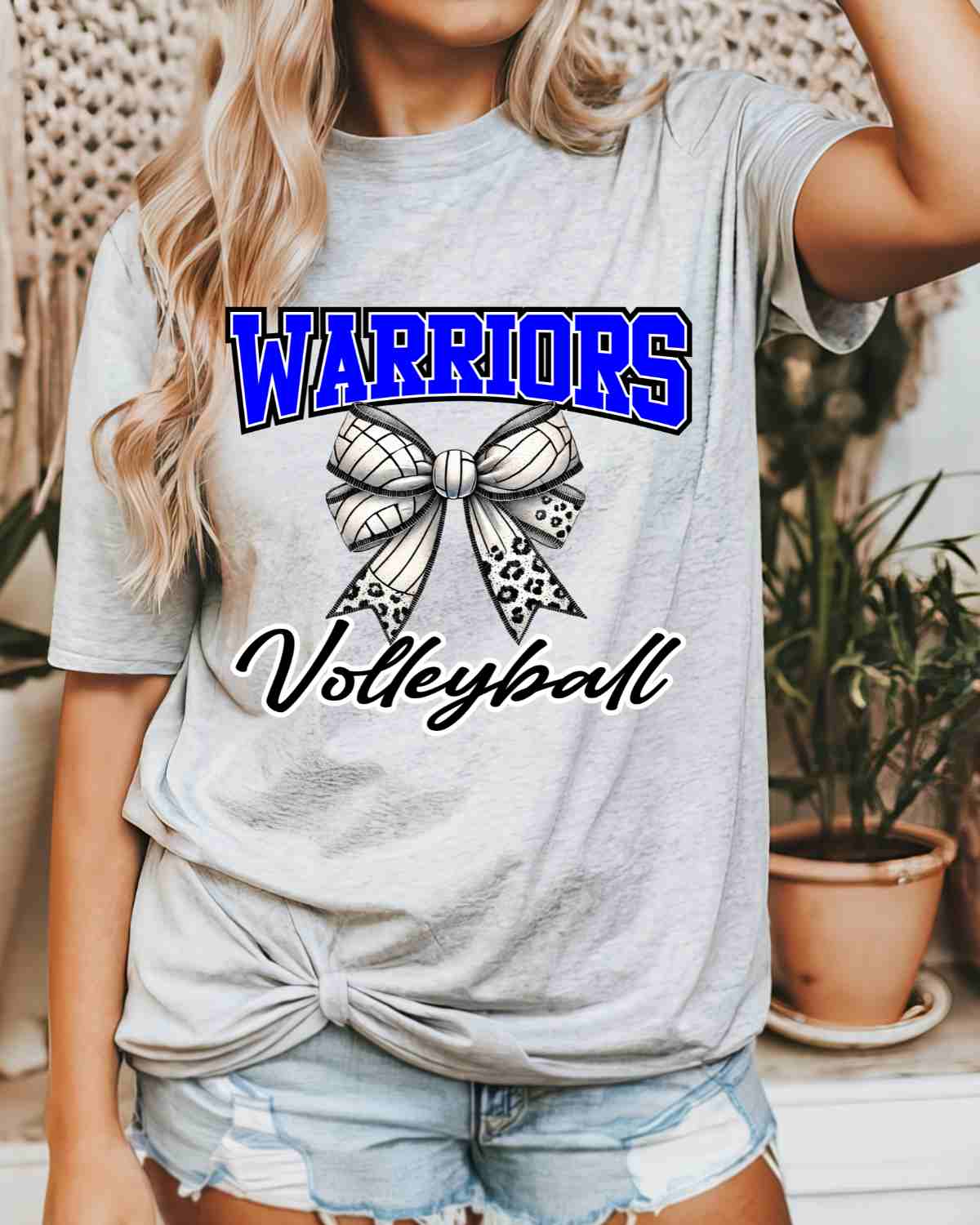 Warriors Volleyball Coquette Bow DTF Transfer