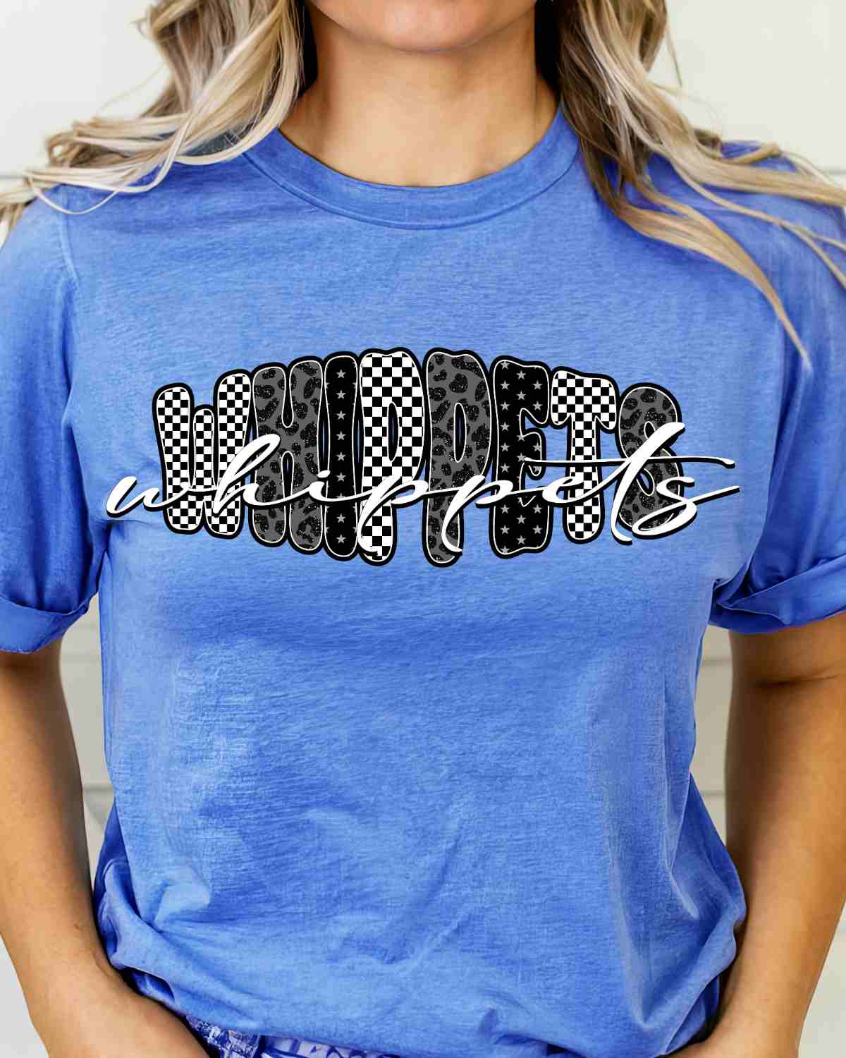 Whippets Black White Word DTF Transfer