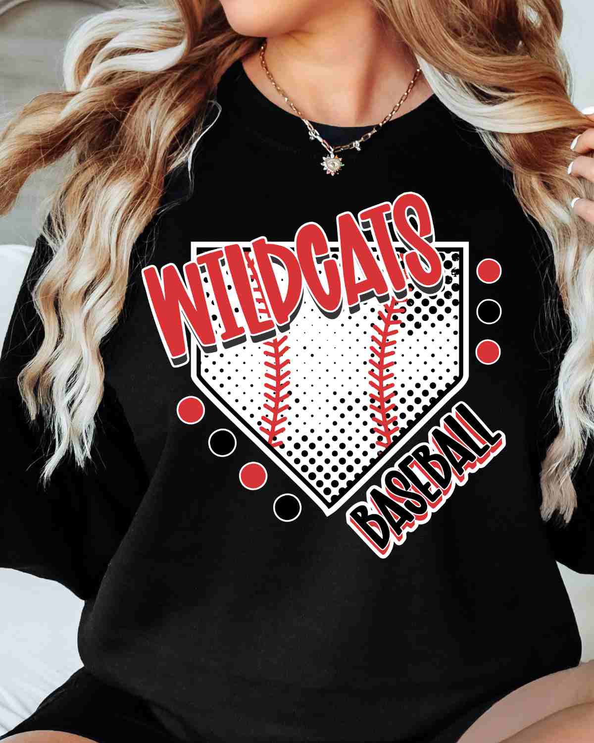 Wildcats Baseball Home Plate DTF Transfer - Rustic Grace Heat Transfer Company