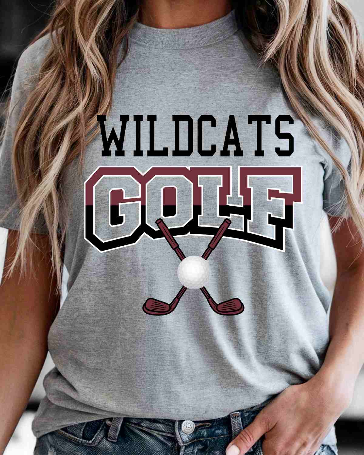 Wildcats Golf Crossed Clubs DTF Transfer