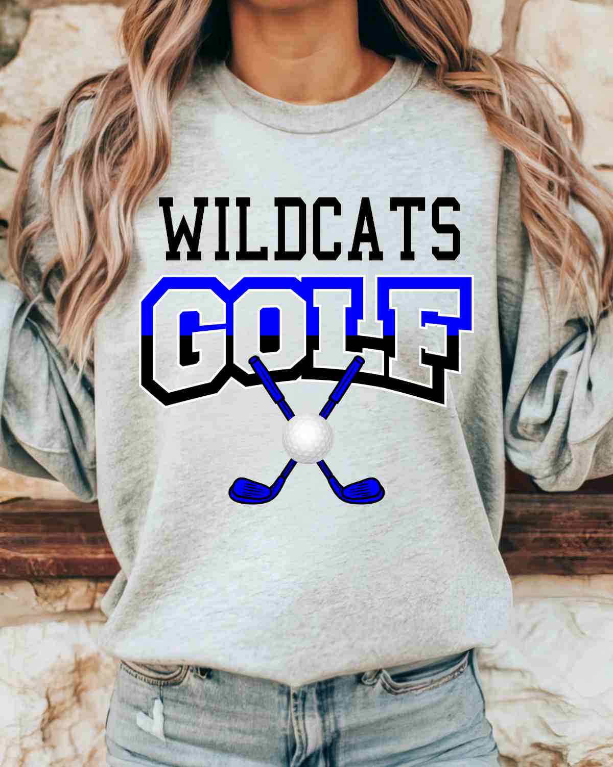 Wildcats Golf Crossed Clubs DTF Transfer
