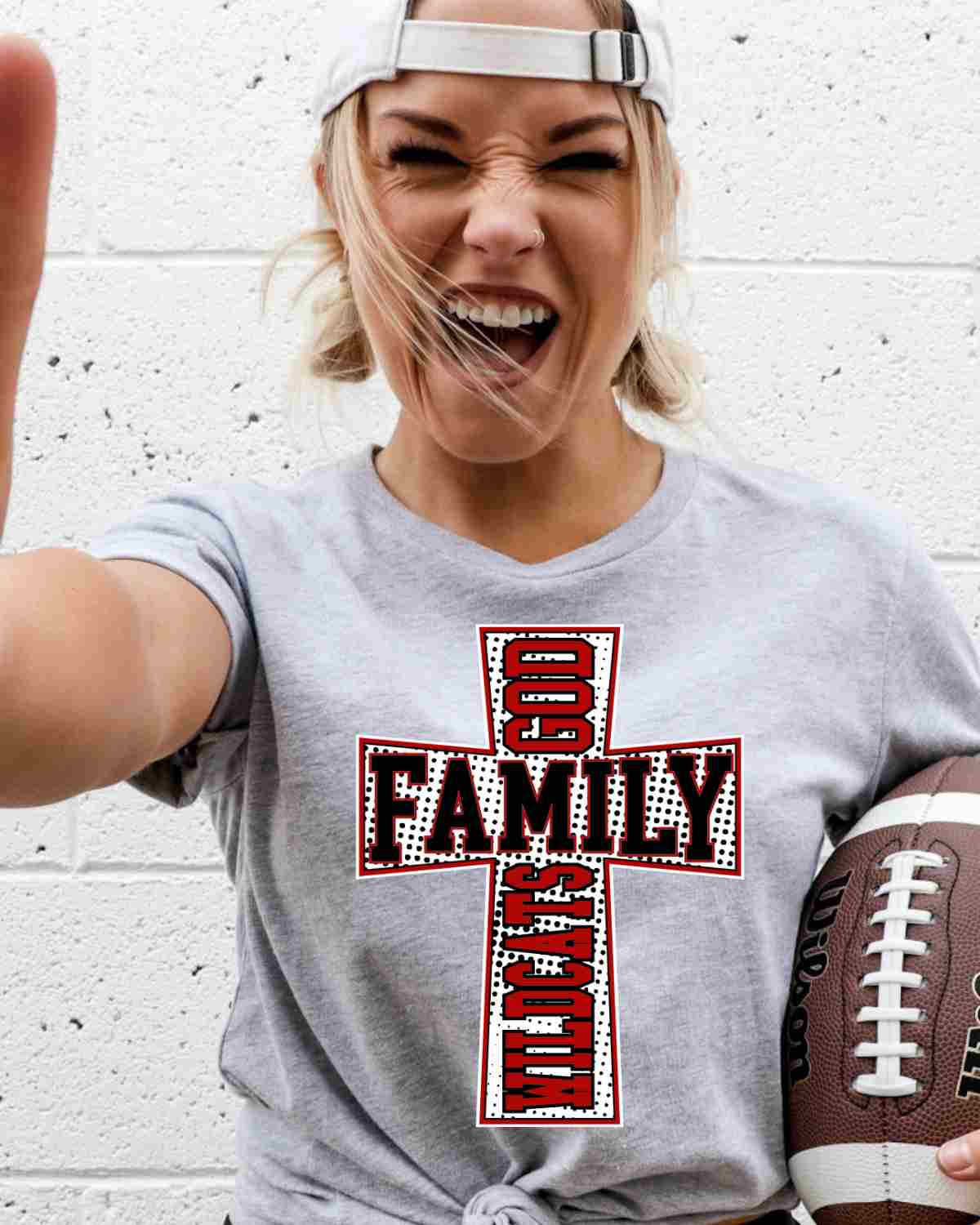 God Family Wildcats Cross Halftone DTF Transfer