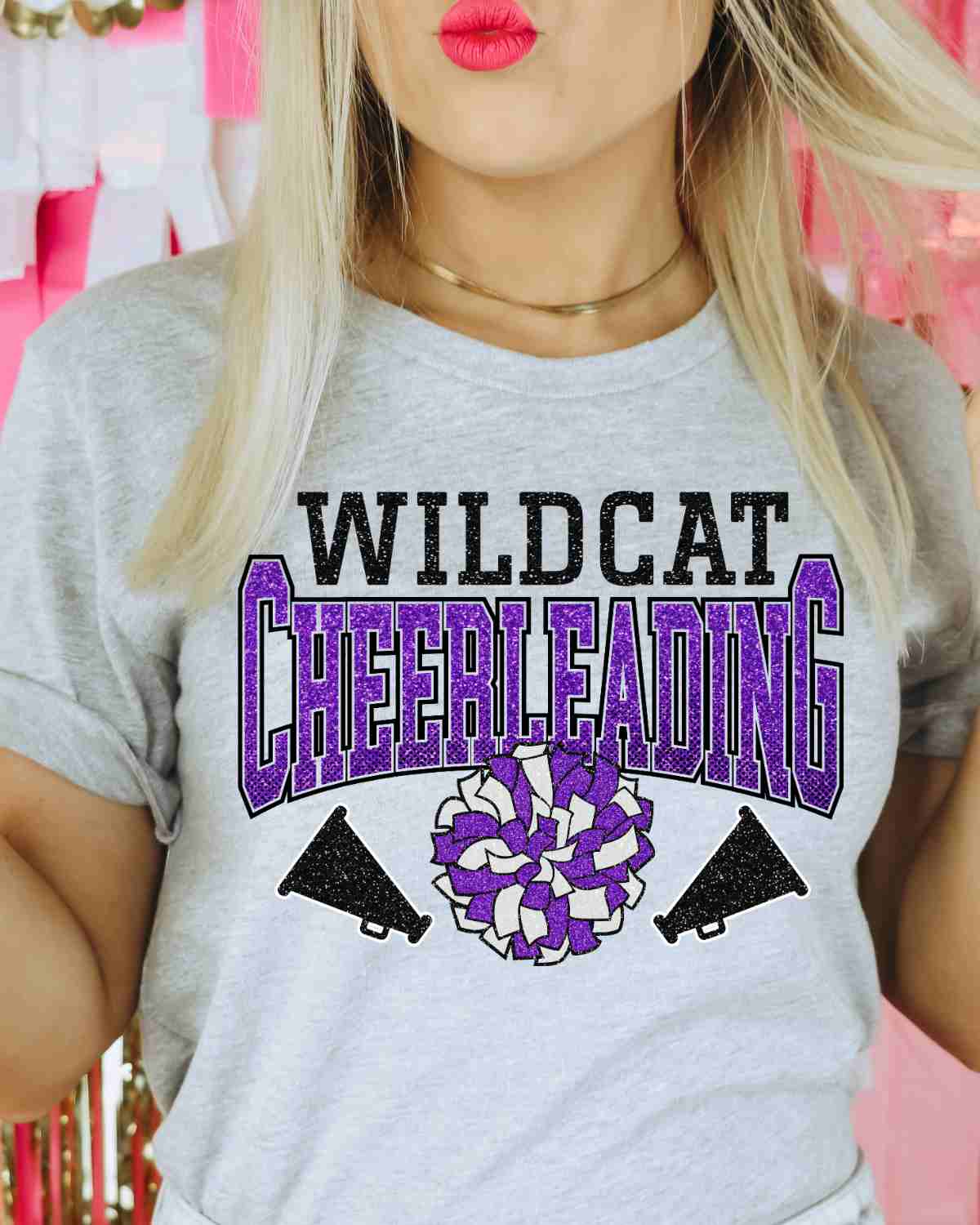 Wildcats Cheerleading Pom DTF Transfer - Rustic Grace Heat Transfer Company
