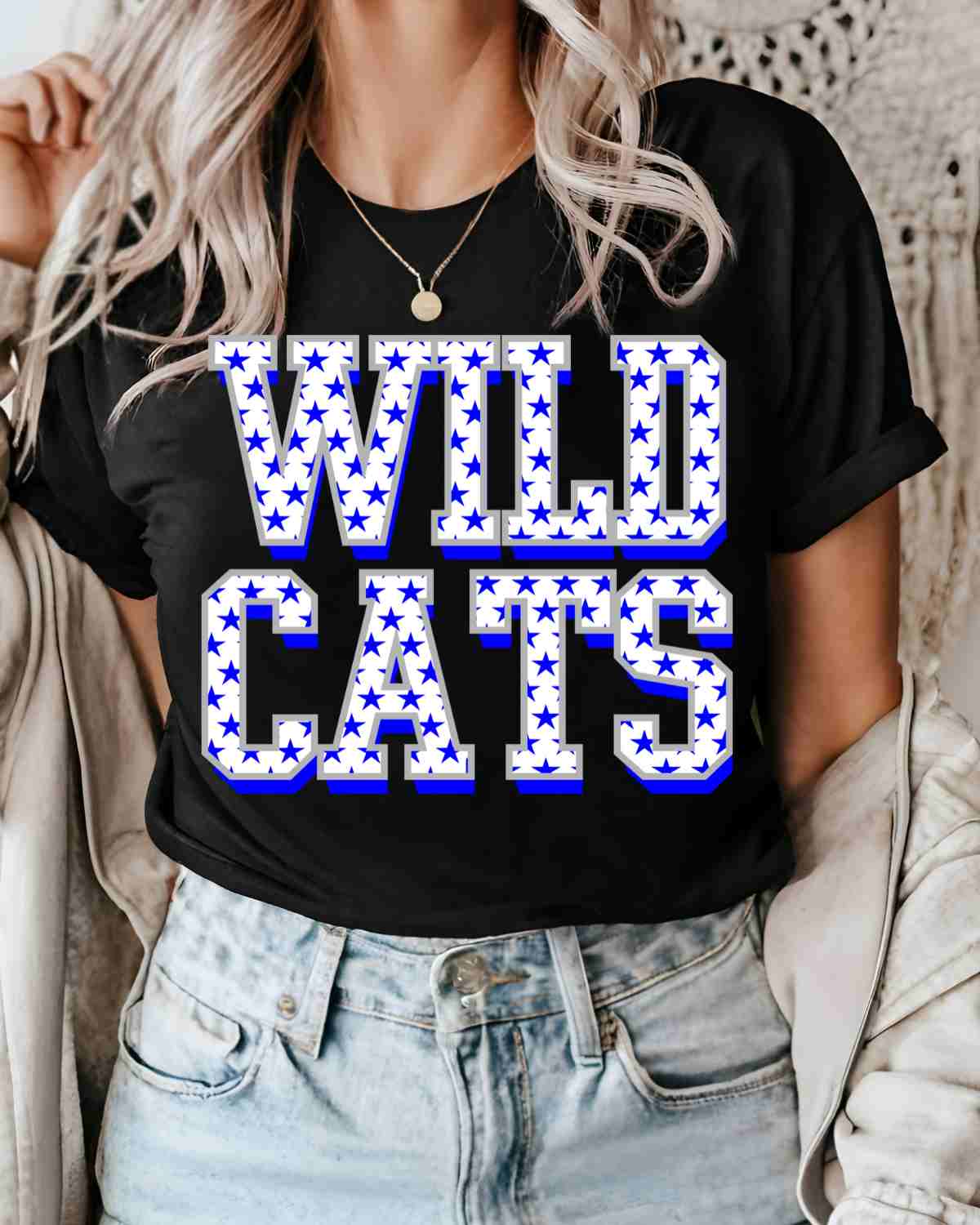 Wildcats Star Pattern DTF Transfer