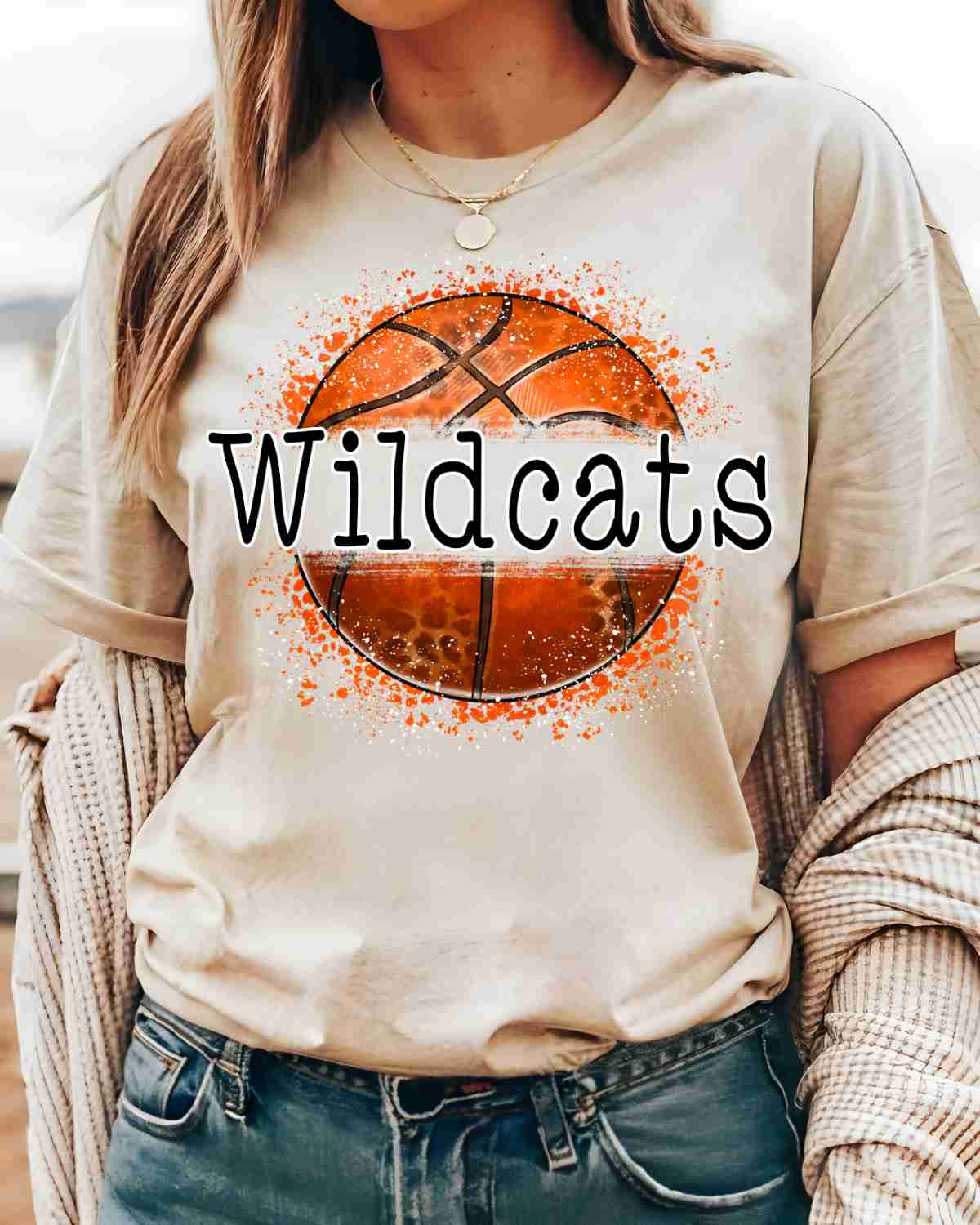 Wildcats Basketball Splatter DTF Transfer