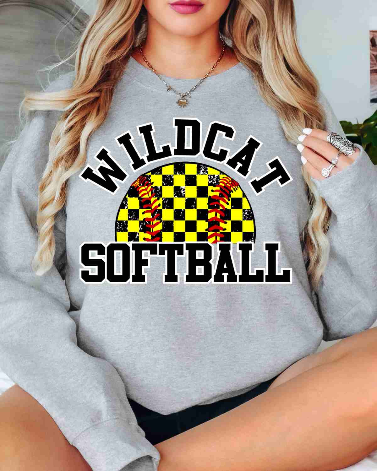 Wildcat Softball Checkered DTF Transfer