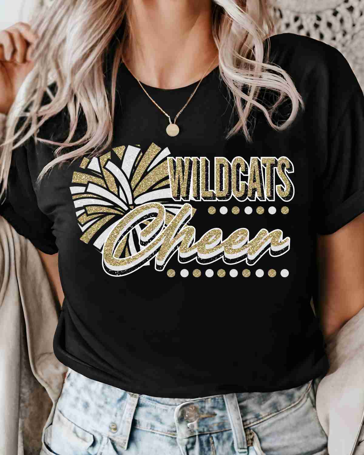 Wildcats Cheer Pom with Dots DTF Transfer