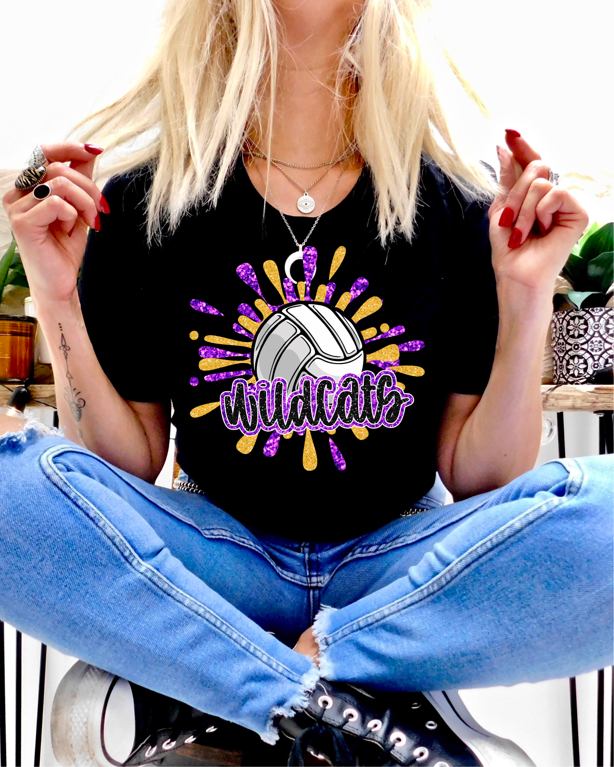 Wildcats Volleyball Splatter DTF Transfer