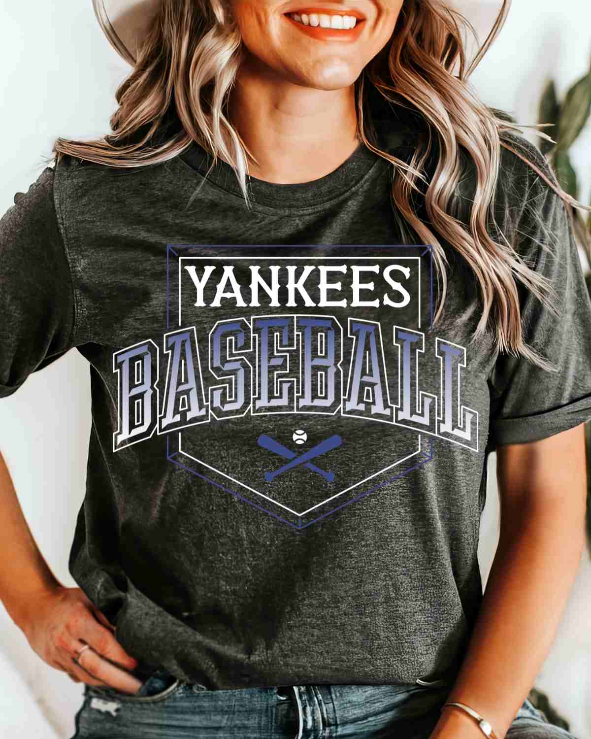 Yankees Baseball Home Plate Outline DTF Transfer
