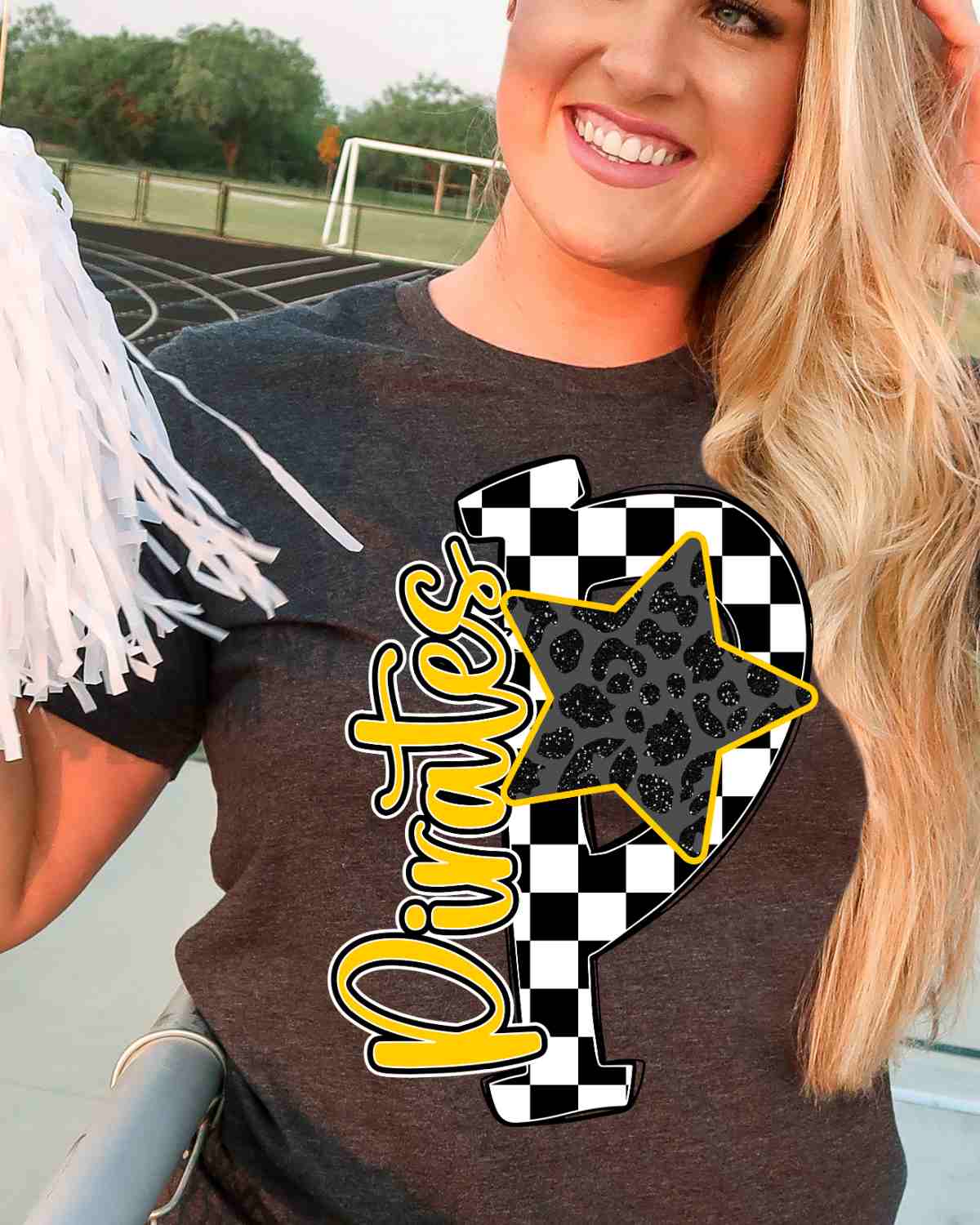 Pirates Letter Checkered Star DTF Transfer