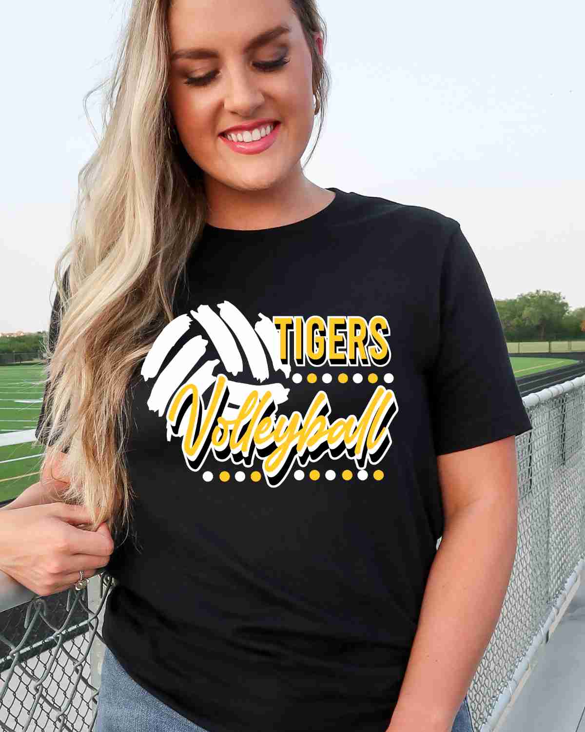 Tigers Volleyball with Dots DTF Transfer