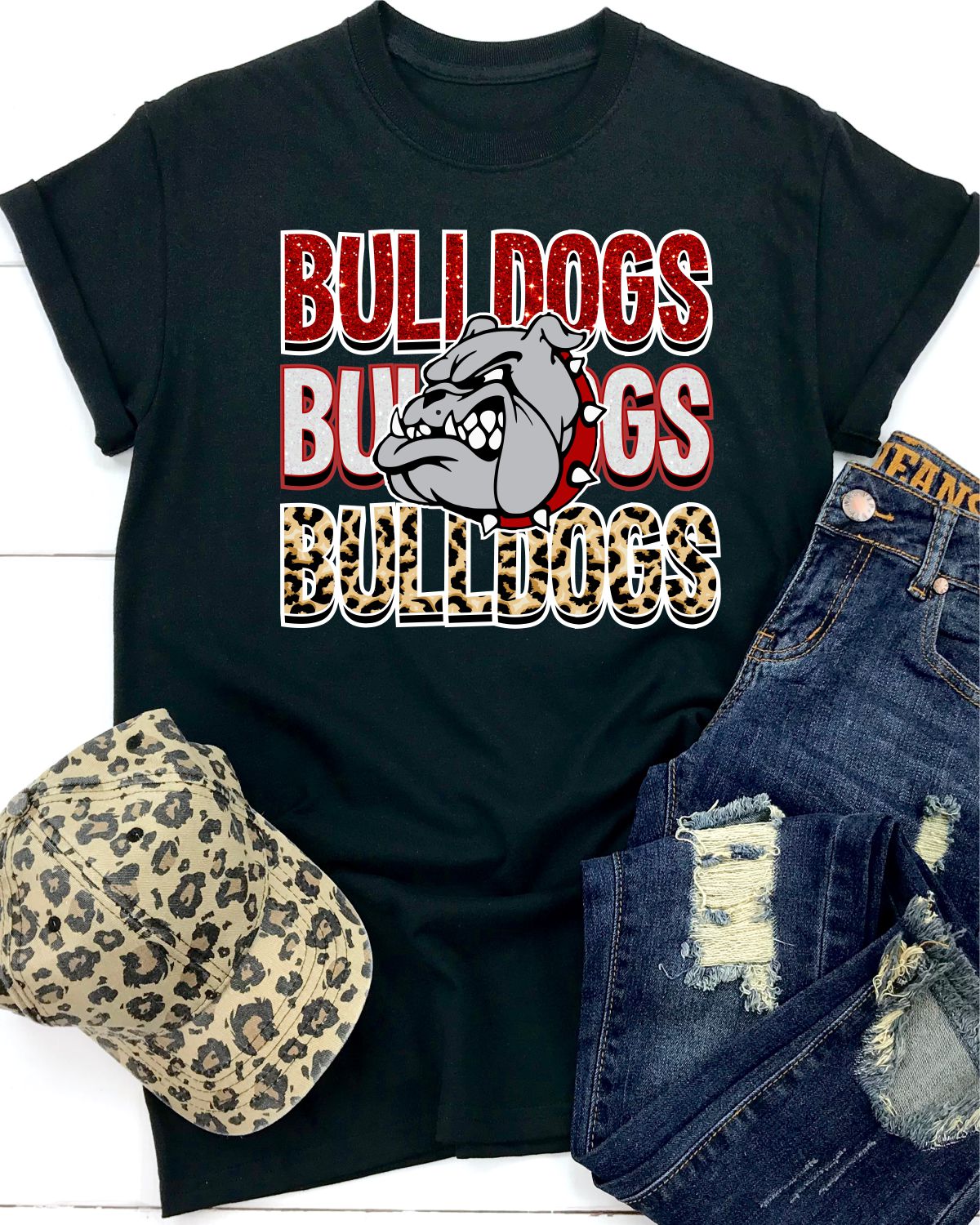 Bulldogs Repeating Mascot Logo DTF Transfer