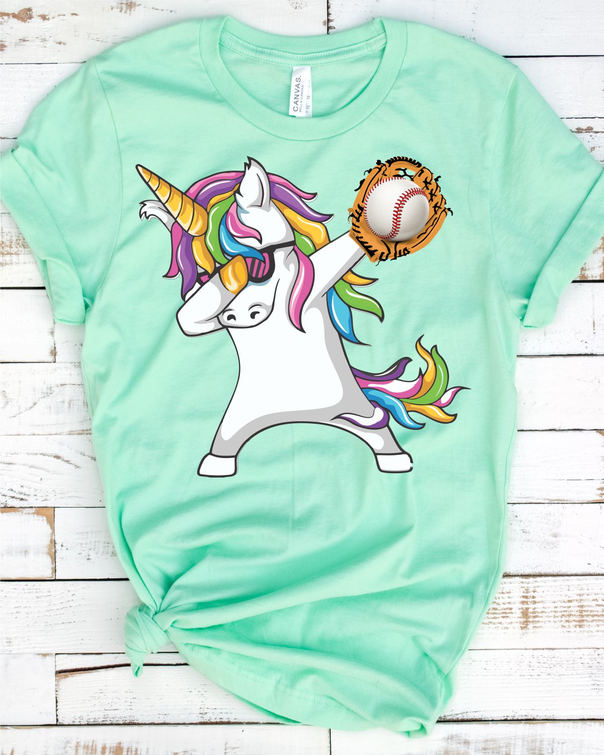 Dabbing Baseball Unicorn Transfer - Rustic Grace Heat Transfer Company