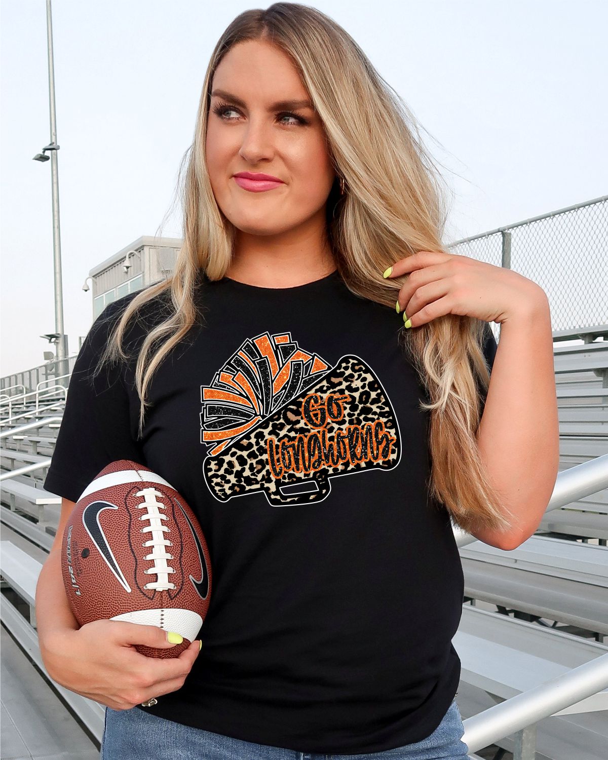 Go Longhorns Cheer Megaphone Transfer - Rustic Grace Heat Transfer Company