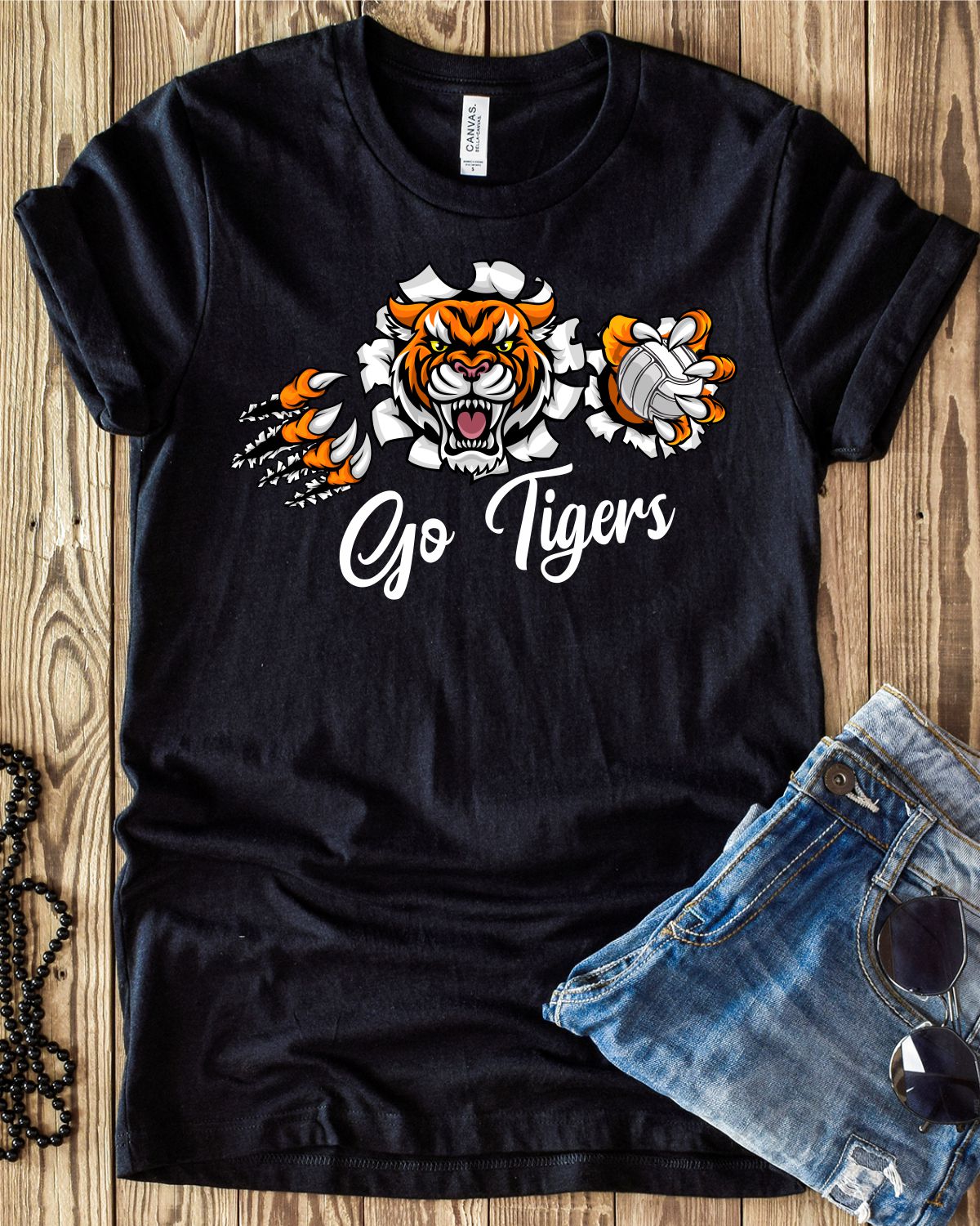 Go Tigers Volleyball Tearing DTF Transfer