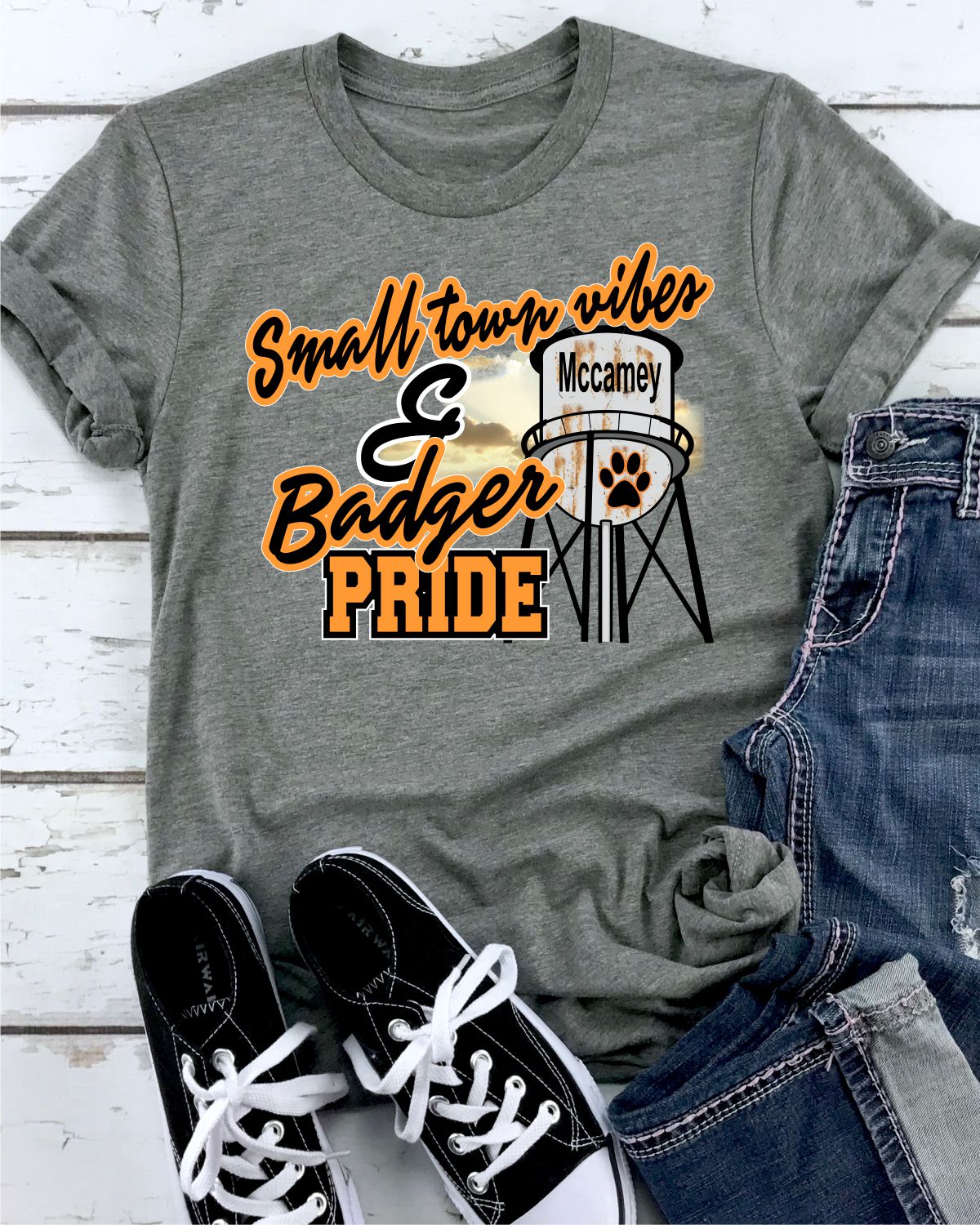 Small Town Vibes & Mccamey Badger Pride DTF Transfer