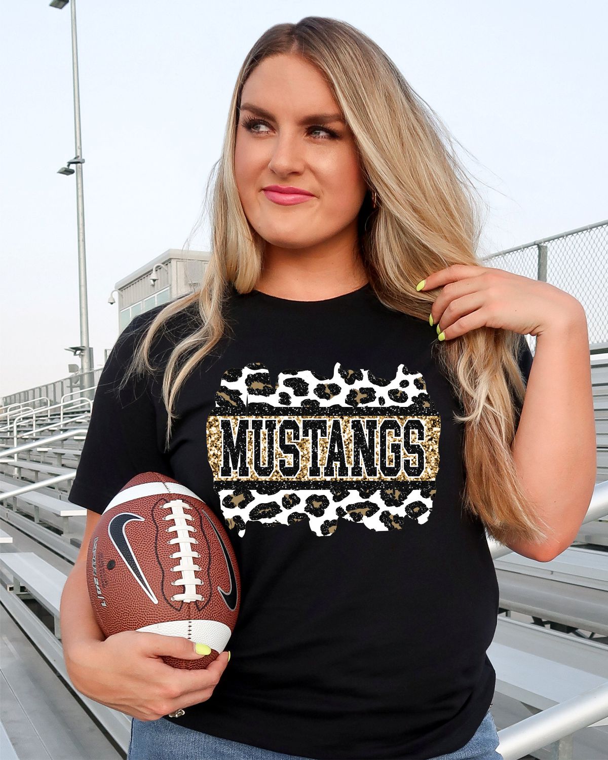 Mustangs Leopard Glitter Swash DTF Transfer