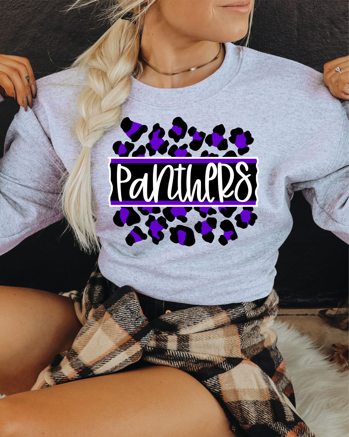 Panthers Leopard Stripe DTF Transfer