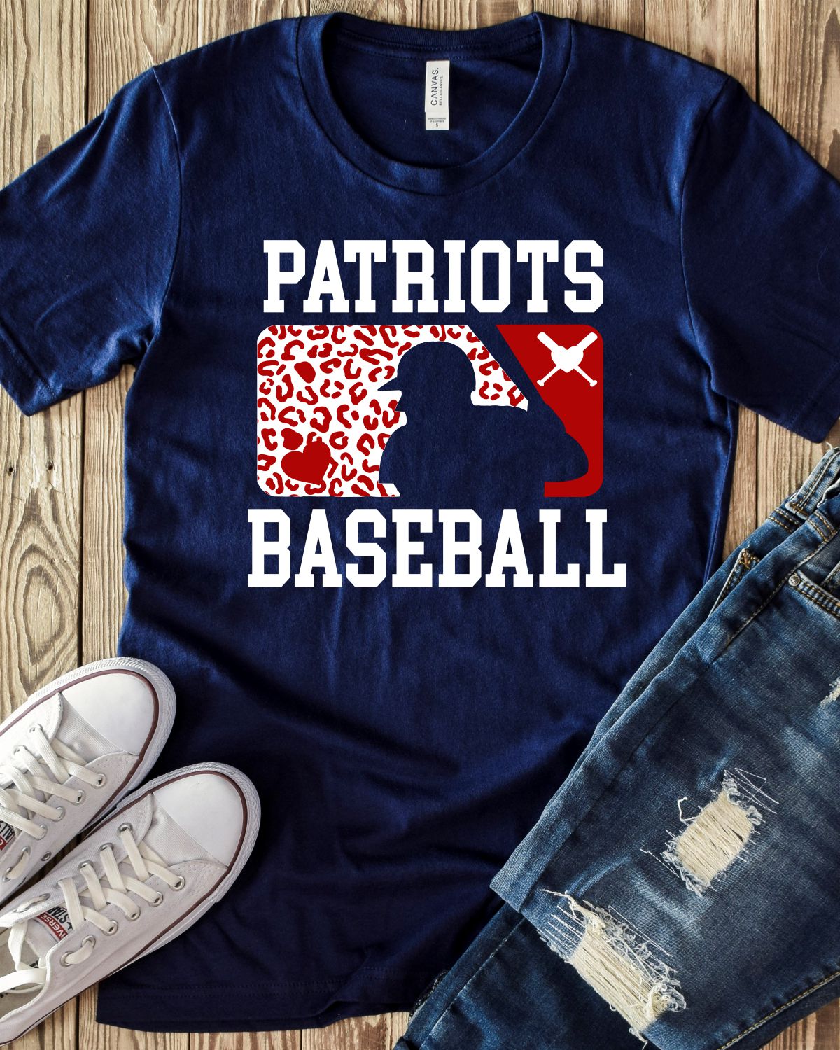 Patriots Leopard Baseball Man Transfer