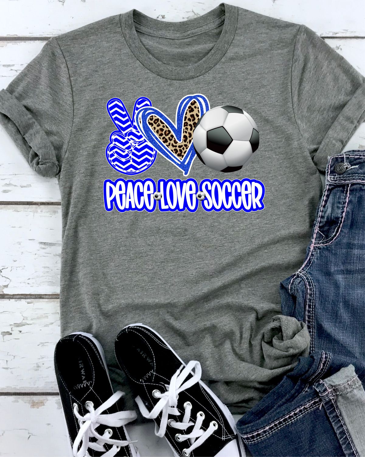 Peace Love Soccer Transfer - Rustic Grace Boutique