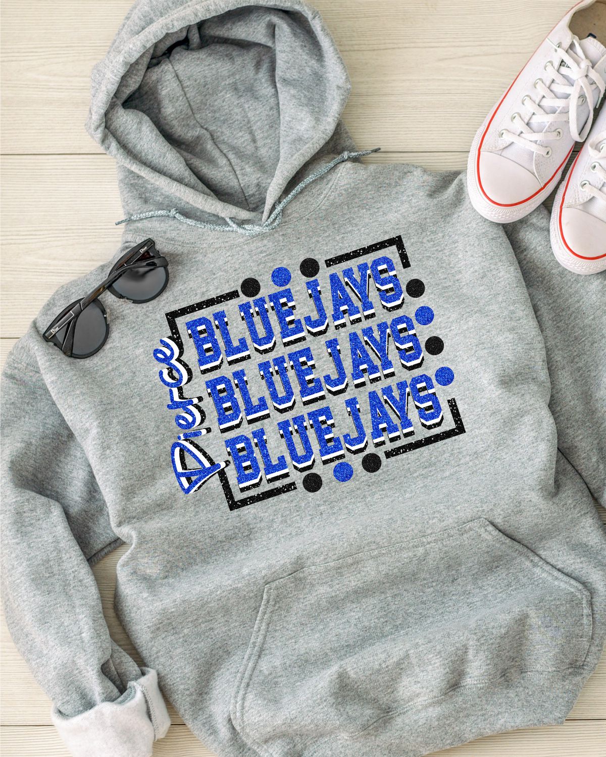 Pierce Bluejays Rectangle with Dots Transfer