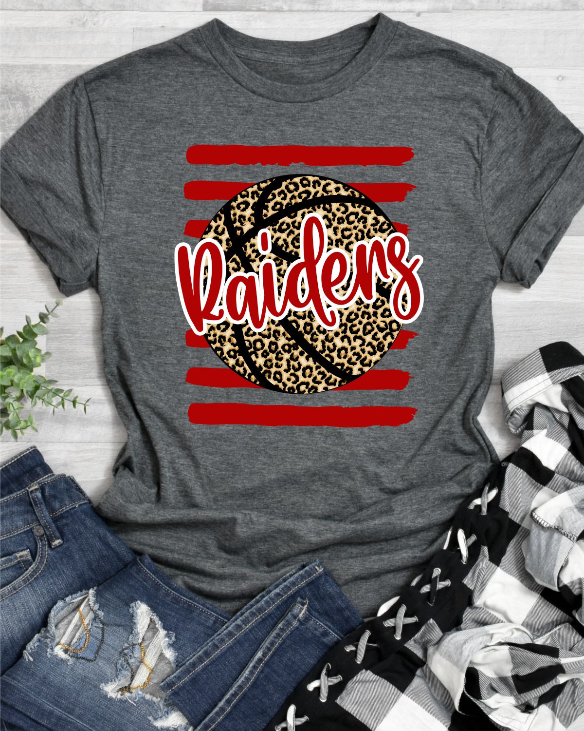 Raiders Basketball Stripes DTF Transfer