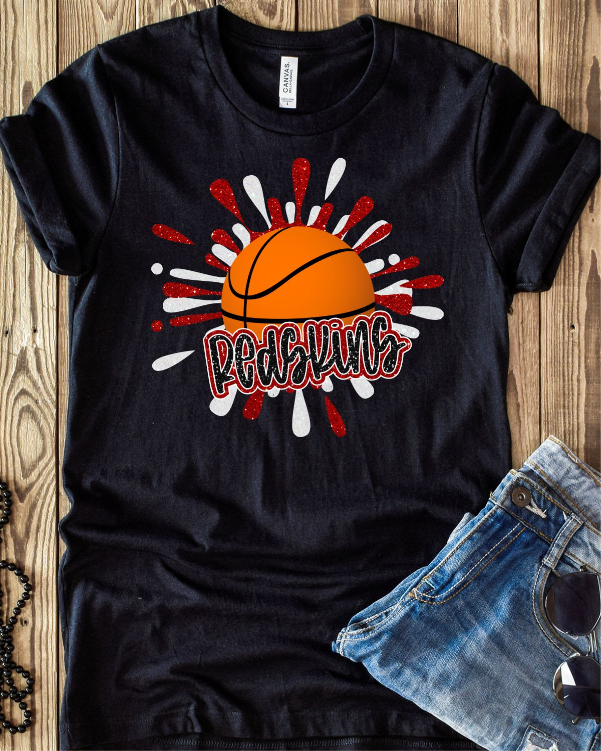 Redskins Basketball Splatter DTF Transfer