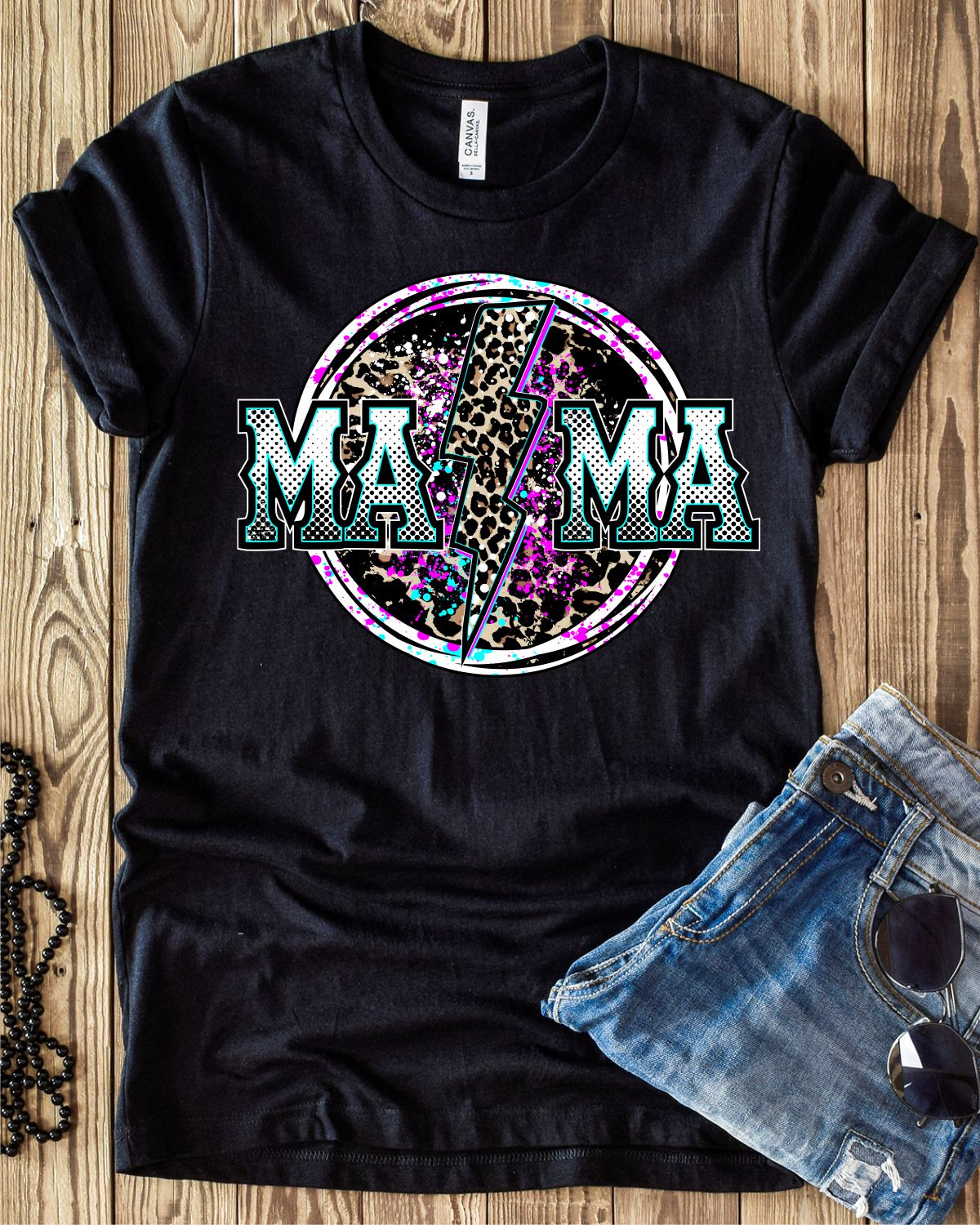 Rustic Grace Boutique Transfers Mama & Mini Leopard Grunge Circle Transfer heat transfers vinyl transfers iron on transfers screenprint transfer sublimation transfer dtf transfers digital laser transfers white toner transfers heat press transfers