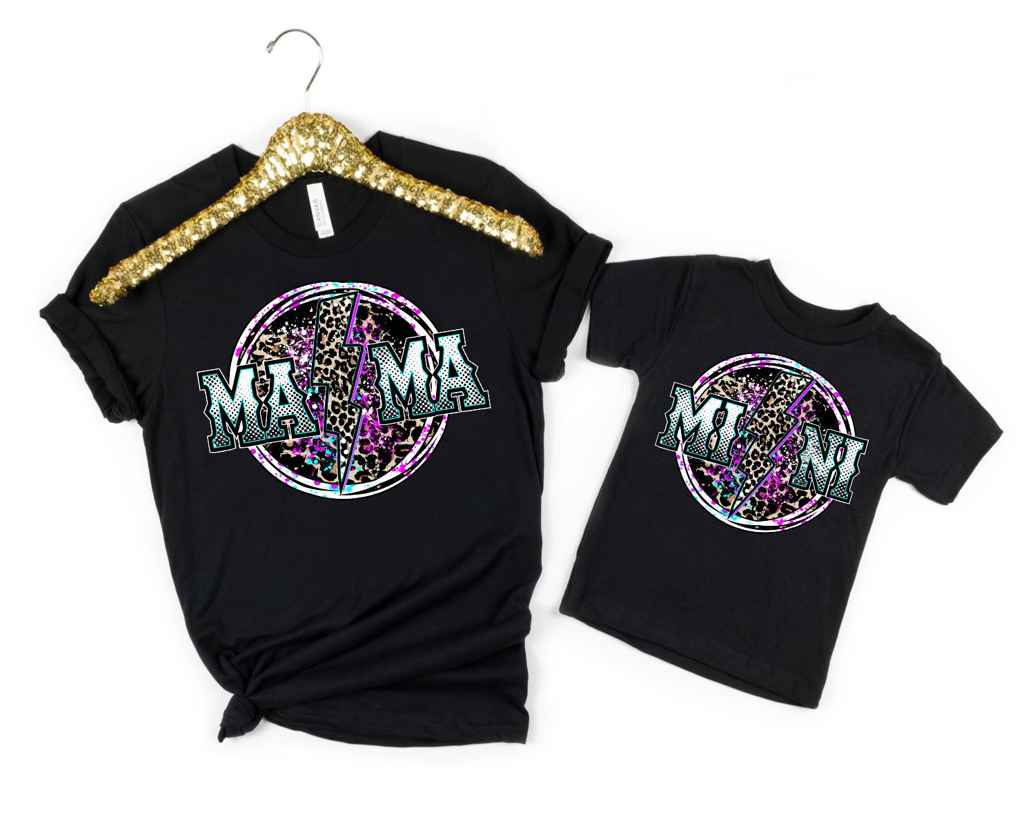 Rustic Grace Boutique Transfers Mama & Mini Leopard Grunge Circle Transfer heat transfers vinyl transfers iron on transfers screenprint transfer sublimation transfer dtf transfers digital laser transfers white toner transfers heat press transfers