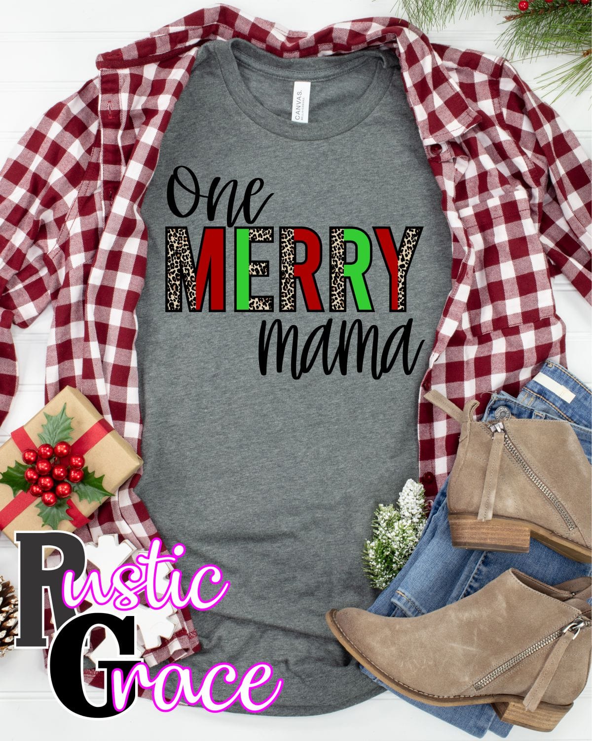 Rustic Grace Boutique Transfers One Merry Custom Split Lettering Transfer heat transfers vinyl transfers iron on transfers screenprint transfer sublimation transfer dtf transfers digital laser transfers white toner transfers heat press transfers