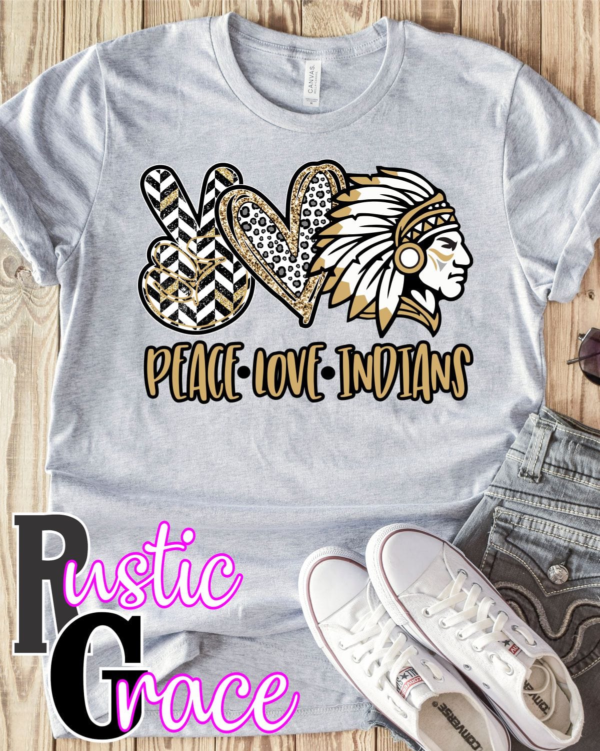 Rustic Grace Boutique Transfers Peace Love Indians Transfer heat transfers vinyl transfers iron on transfers screenprint transfer sublimation transfer dtf transfers digital laser transfers white toner transfers heat press transfers