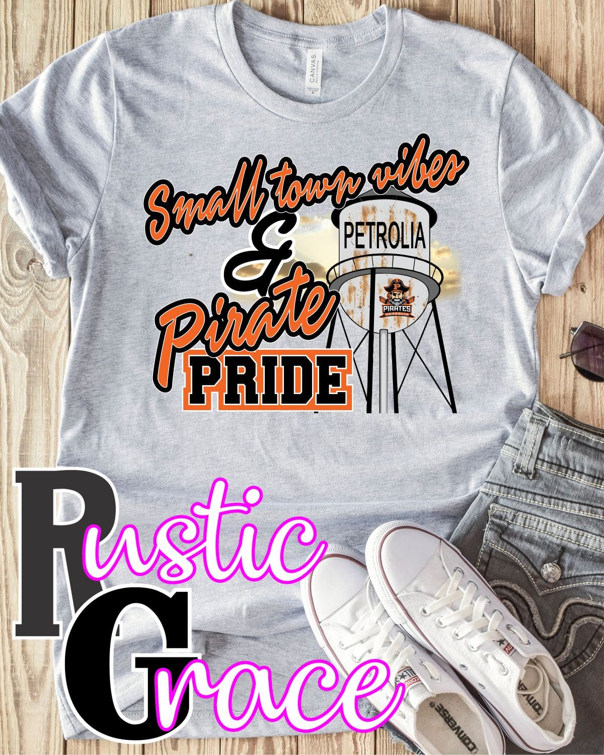 Small Town Vibes and Petrolia Pirate Pride Transfer DTF – Rustic