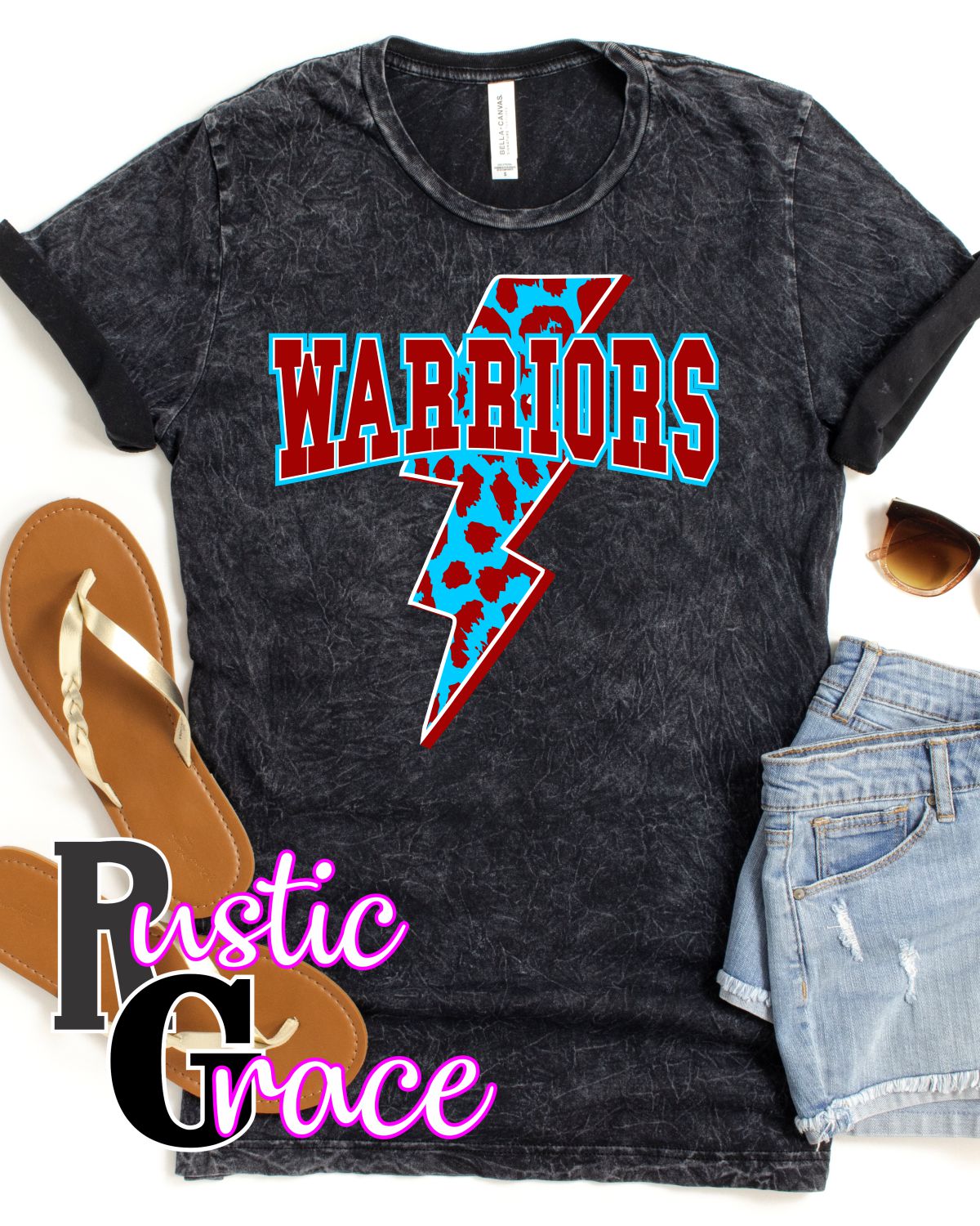 Rustic Grace Boutique Transfers Warriors Bolt Leopard Transfer heat transfers vinyl transfers iron on transfers screenprint transfer sublimation transfer dtf transfers digital laser transfers white toner transfers heat press transfers