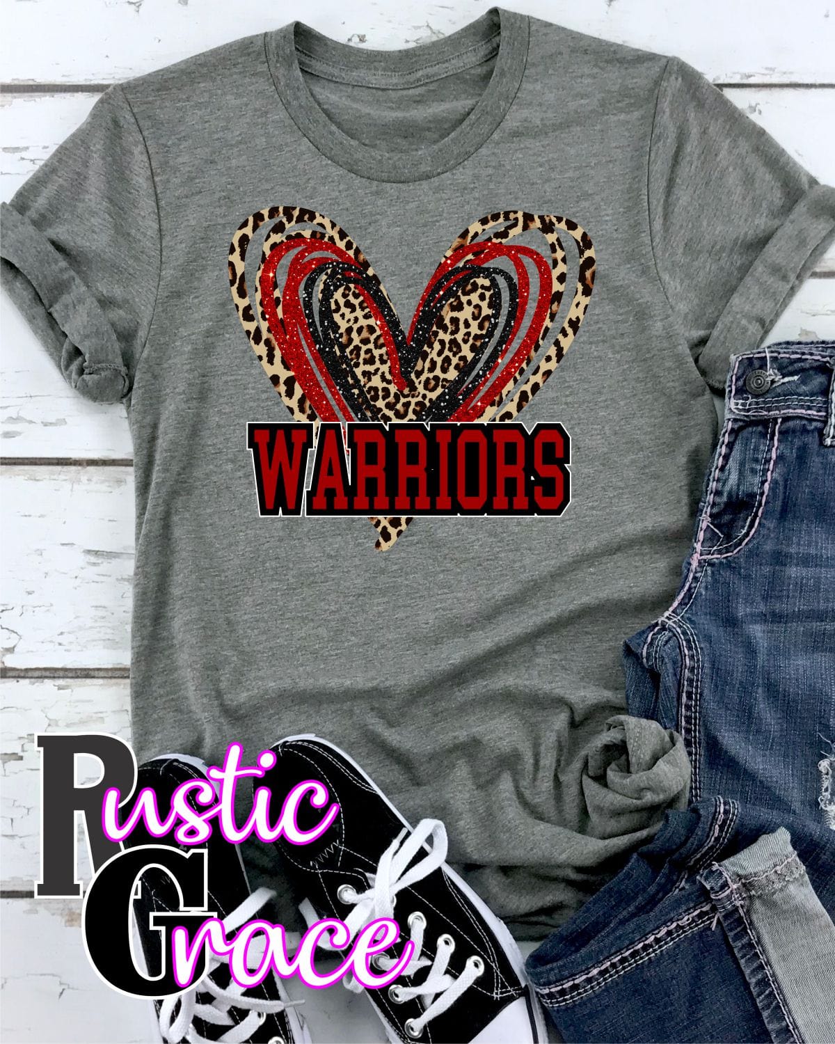Rustic Grace Boutique Transfers Warriors Triple Heart Transfer heat transfers vinyl transfers iron on transfers screenprint transfer sublimation transfer dtf transfers digital laser transfers white toner transfers heat press transfers