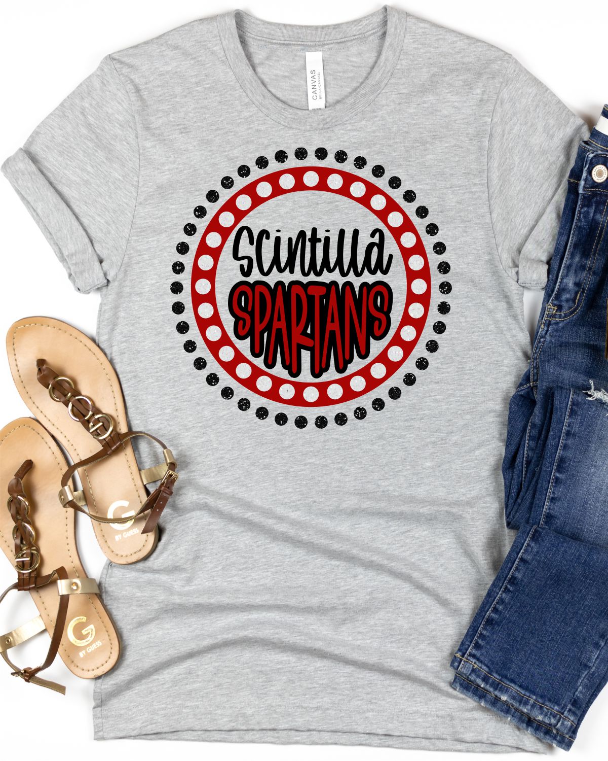 Scintilla Spartans Spirit Circle Dot DTF Transfer