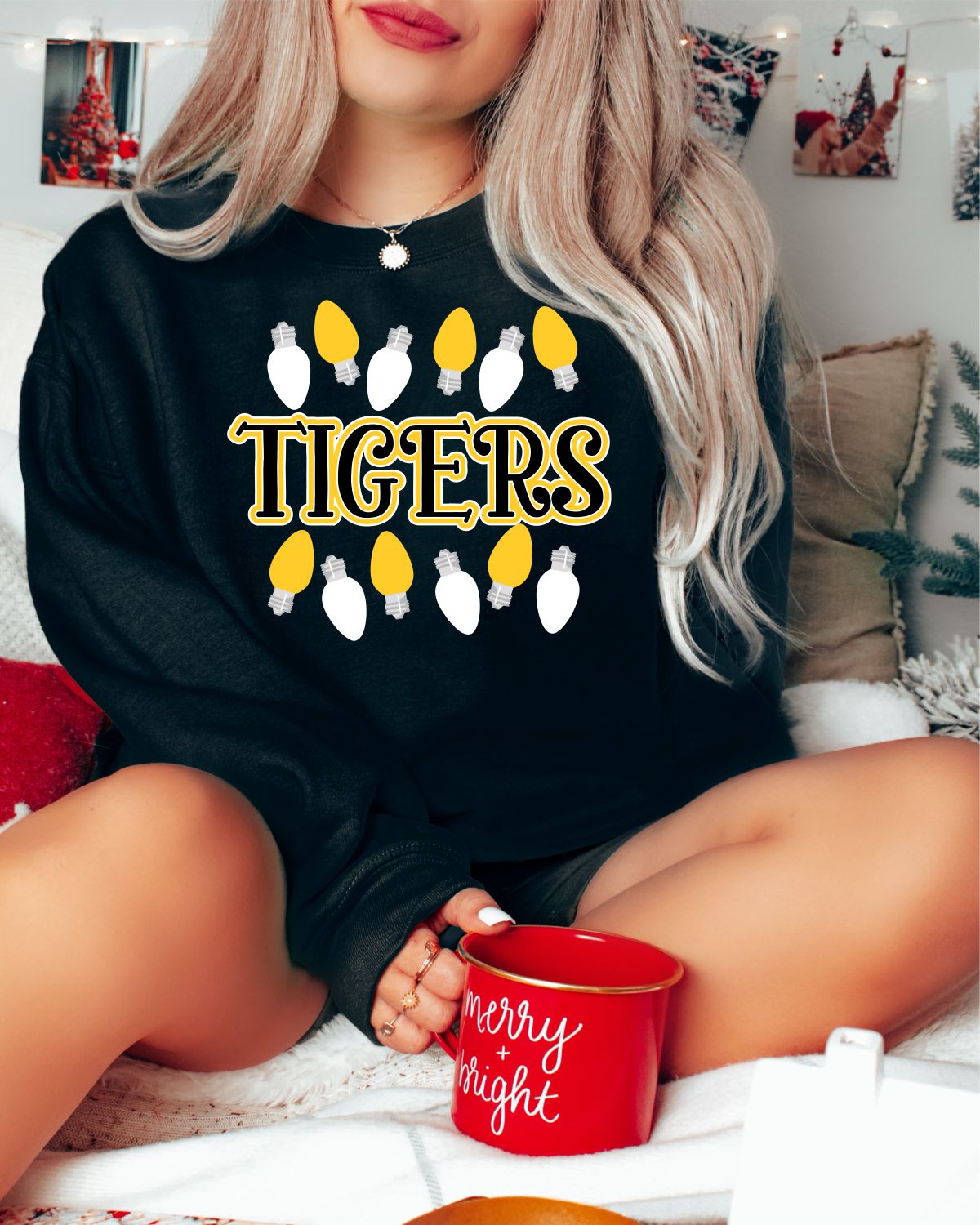 Tigers Christmas Lights DTF Transfer